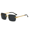 2023 New Trendy Rimless Frameless Metal Frame Sunglasses square Oversized Twist Leg Sunglasses for Women Men