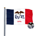 3x5FT Iowa State Flag 210D Polyester US State Banner with Embroidered Details Outdoor American State Flags for Events Schools