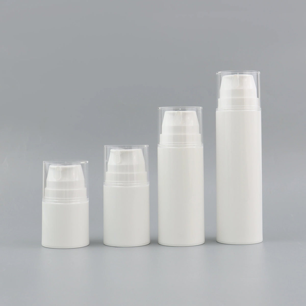 Plastic PP Serum Lotion White Airless Bottles Round Refillable Airless Pump Bottle Cosmetic Container 30ML 50ML 100ML 150ML