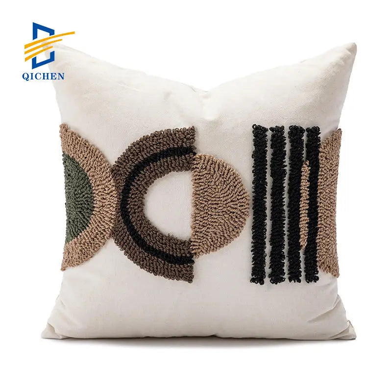Innermor Home Decor Geometric Tufted Square Throw Pillow Case Decorative Cushion Cover