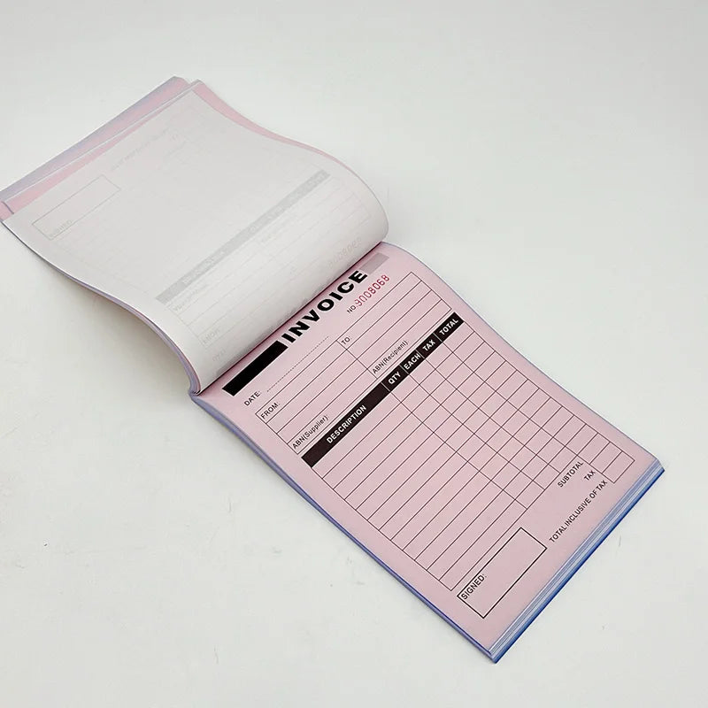 Eco-friendly Custom Sales Order Book Receipt Invoice Duplicate Carbonless Copy Paper 50 Sets White Yellow Delivery Note Book
