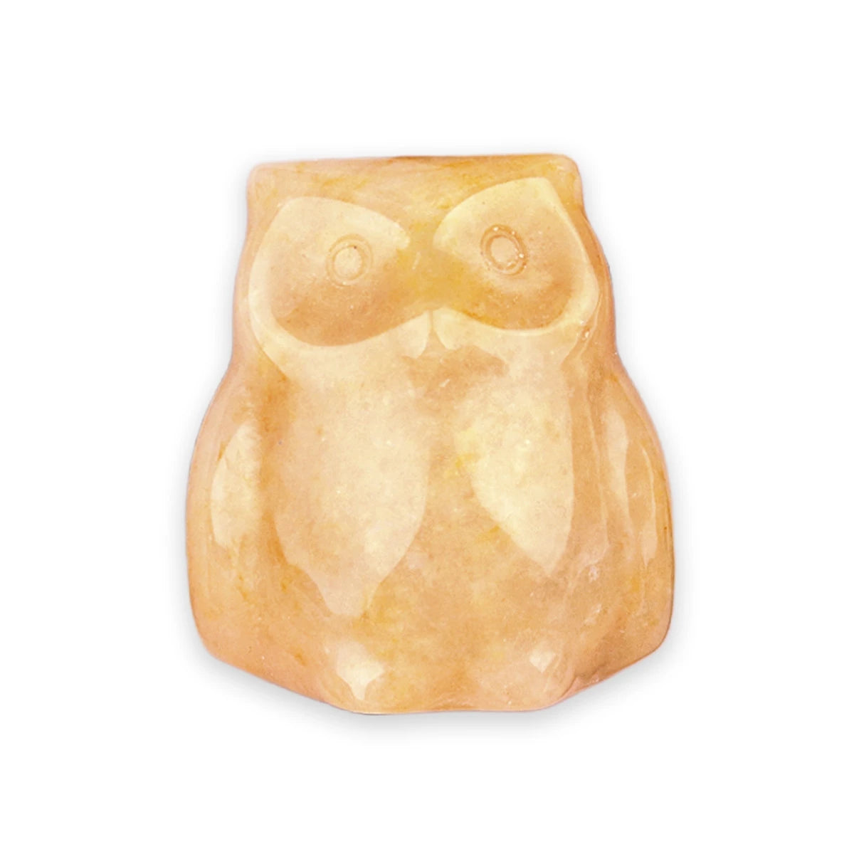Owl Decoration Natural Yellow Jade Healing Gemstone Cute Owls Figurines Sculpture Hand-Carved Polished Gemstones