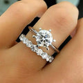 High Quality Jewelry Three Layer Zircon Dainty Square Royal Blue Ring Women Girls Dainty Thick Princess Blue Silver Ring