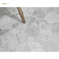 Custom Price Big Size Matt Hexagon Super White Marble Mosaic Tiles Polished Surface for Bathroom Floor Villa High Graphic Design