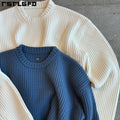Custom LOGO Long Sleeve Wool Sweater Custom Cotton Knit Knitted Crew Neck Sweater Men Cotton Sweater for Men