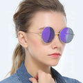 Classic Round Metal Circle Sunglasses for Women and Men Available in Blue Gold Gray Frames Fashion Accessory
