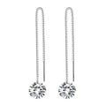 Hot Sale Long Zircon 925 Sterling Silver Earrings for Women Fashion Jewelry