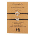 C038 2Pcs/Set Jewelry Mother's Day Gift Handmade Woven Wish Bracelet Stainless Steel Hollow Horse Charm Wish Card Bracelet