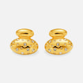 Dazan NEW HOT 18k Gold Plated Hypoallergenic Stainless Steel Modern Star Zircon Chunky Round Earrings Fashion Show Model Jewelry