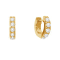 Nagosa Wholesale 18k Gold Vermeil 925 Sterling Silver Classical Simple Style Pearl Huggie Earrings for Women Party