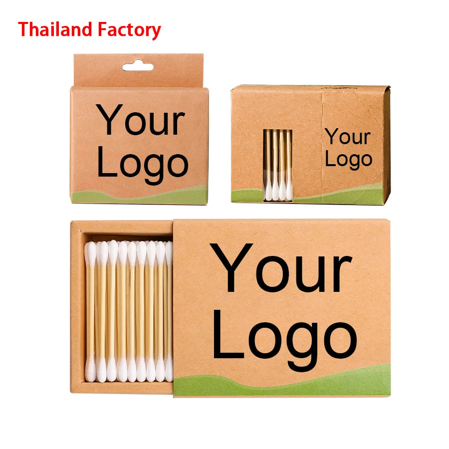 Double Head Disposable Eco Friendly 100% Natural and Environmentally Friendly Cotton Swab