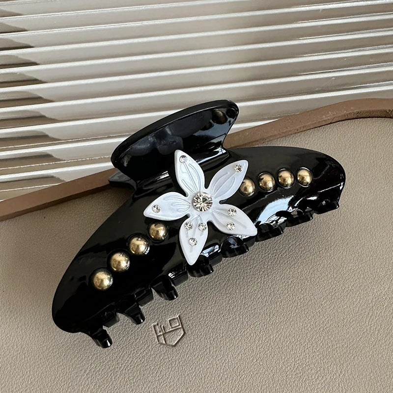 Autumn Winter Elegant Large Clip Hairpin for Women Advanced Sensing Back Head Disc French Design Acetate Hair Claw