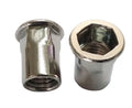 M4 M12 Stainless Steel Flat Head Open End Semi Hex Body Rivet Nut