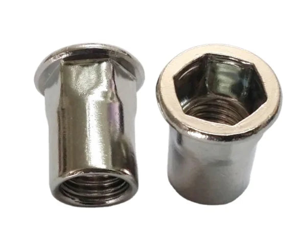 M4 M12 Stainless Steel Flat Head Open End Semi Hex Body Rivet Nut