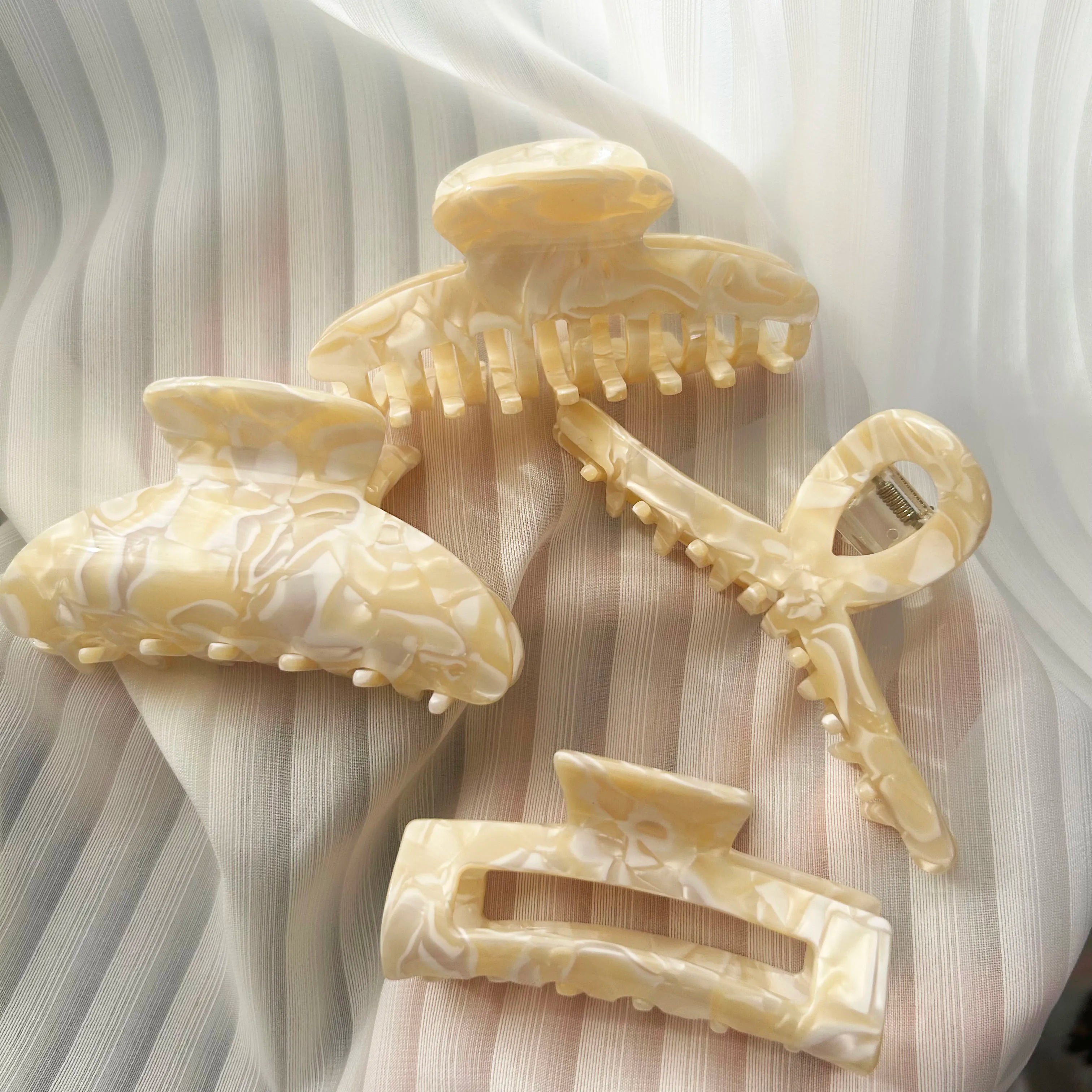 SAIYII Wholesale Custom Logo Hair Claw Clip Cellulose Acetate Large Marble Fancy Bow Hair Claw Clips for Women