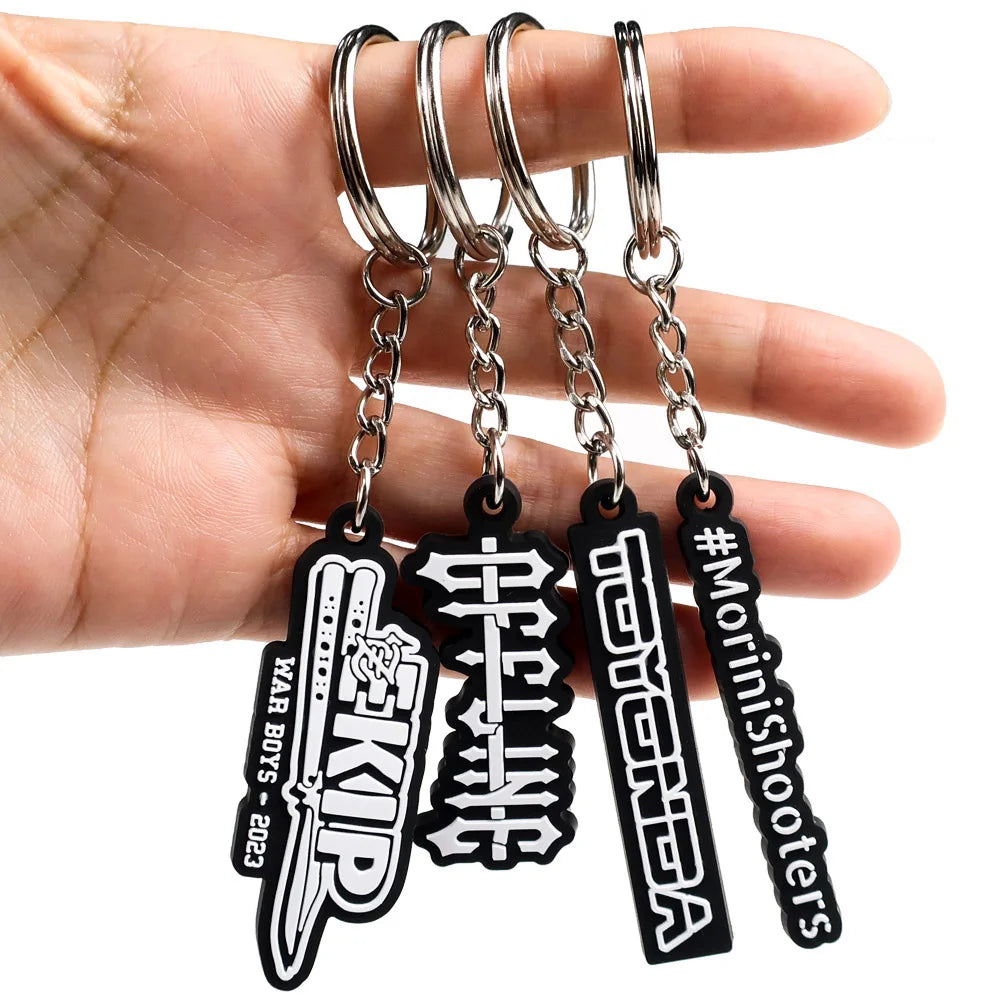 Custom Logo Promotional Cute Kawaii Designer 2d 3d Rubber Key Ring Holder Soft Key Chains Letters Keychain Pvc Charms