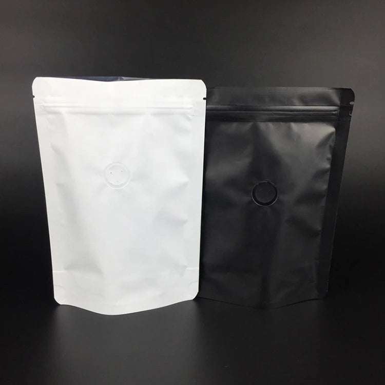Stand up Ziplock Mylar Tea Packaging Foil Flat Bottom Coffee Bag With Valve