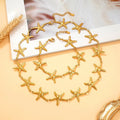 Wholesale Stainless Steel 18K Gold Plated Waterproof Trendy Summer Ocean Beach Accessories Starfish Shell Jewelry Set for Women