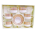 12pcs Ceramic Coffee & Tea Sets Porcelain Cup and Saucer with Gift Box for Occasions