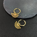 2025 New Design Fan Shape Pendant 18K Gold Plated Stainless Steel Waterproof Good Quality Women Earrings