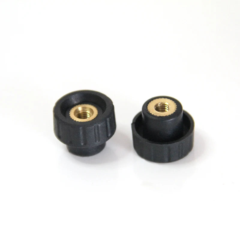M4 M5 M6 Black Plastic Nylon Star Mechanical Knob Handle Nut Through Hole Knurled Fastening Knob