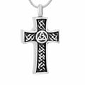 Stainless Steel Silver Plated Children's Cross Cremation Memorial Urn Necklace Ashes Keepsake