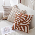 Vibrant Orange Canvas Square Cushion Cover Home Decorative Geometric and Dot Printed Throw Pillowcase