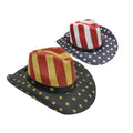 High Quality Men's Paper Straw Cowboy Hat USA American Flag Painting Straw Hat Shapable Brim Sombreros US Flag Straw Cowboy Hat