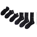 Wholesale Breathable Organic Bamboo Cotton Crew Business Unisex Compression Sports Terry Socks Solid Pure Black Seamless Socks