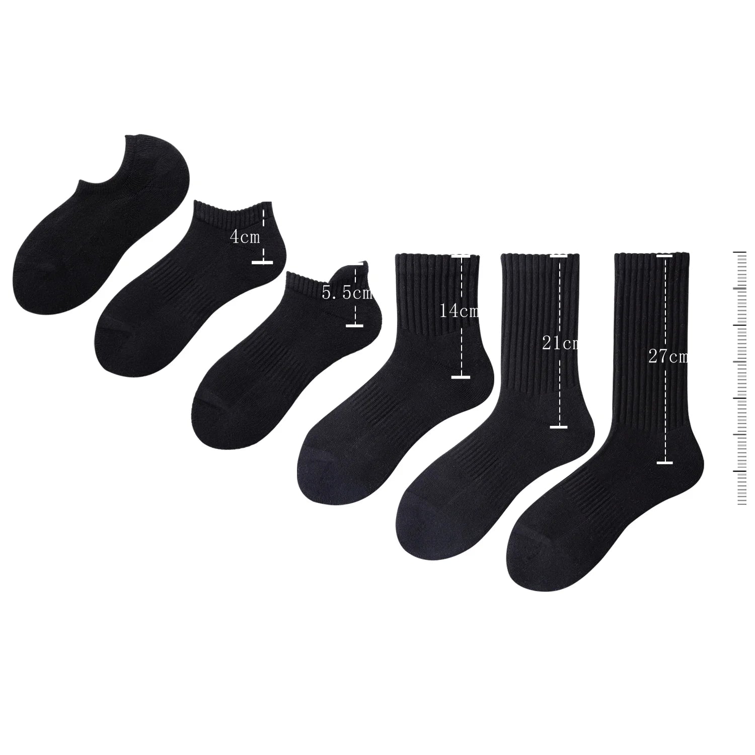 Wholesale Breathable Organic Bamboo Cotton Crew Business Unisex Compression Sports Terry Socks Solid Pure Black Seamless Socks