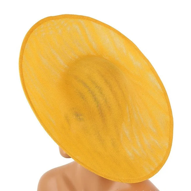 Wholesale Vintage Lady's Linen Type Super Widebrim  Hats Base 40cm Width Royal Ascot Linenette Classy Fascinator Hat Base Women