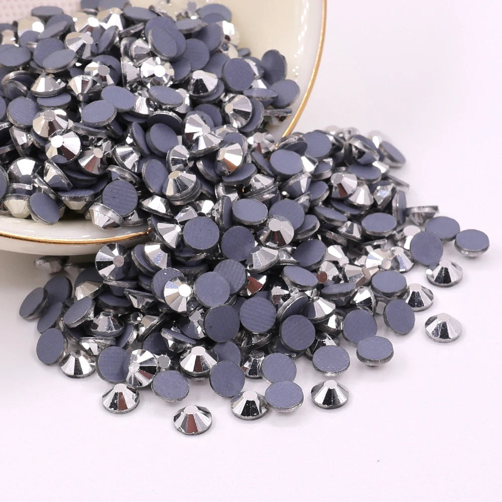 CJ Wholesale Ss4 Ss6 Ss8 Glass ab Flat Back Rhinestone Multi Colors Hotfix Rhinestones Bulk Hot-fix