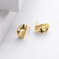Inlay Zircon Niche Geometric Oval Shape 925 Sterling Silver Jewelry Stud Earrings Women