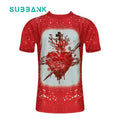 Subbank US Oversize Men Women T Shirts Sublimation 100% Cotton Tshirt Custom Print Polyester Tie Dye Sublimation Blank Shirt