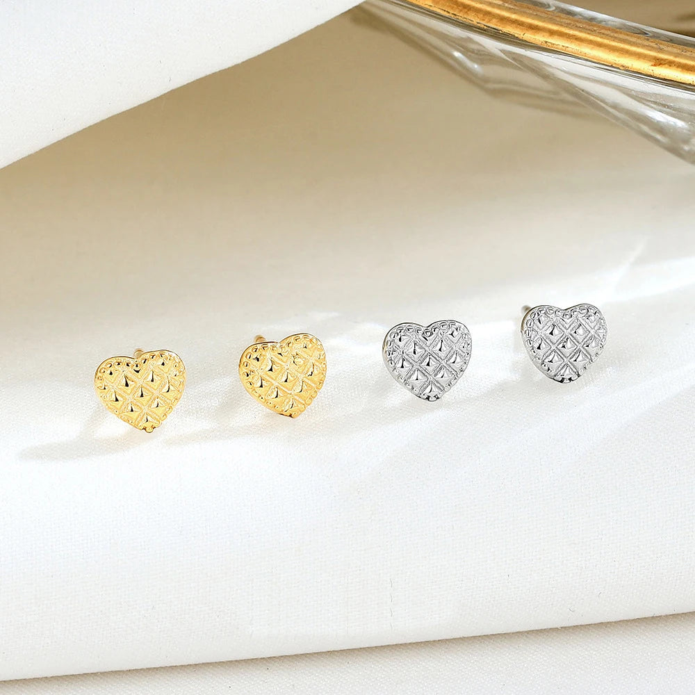 Minimalist Jewelry 925 Sterling Silver Small Heart Simple Fashion Hypoallergenic Tiny love Heart Stud Earrings