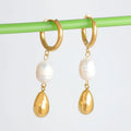 MICCI 2022 New Trendy 18k Gold Plated Retro Freshwater Pearl Triangle Earrings For Women