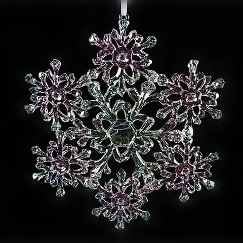 Zhengtian Wholesale Custom Large Plastic Snowflake Ornament Colorful UV Printed Christmas Tree Decoration Hot Selling Product