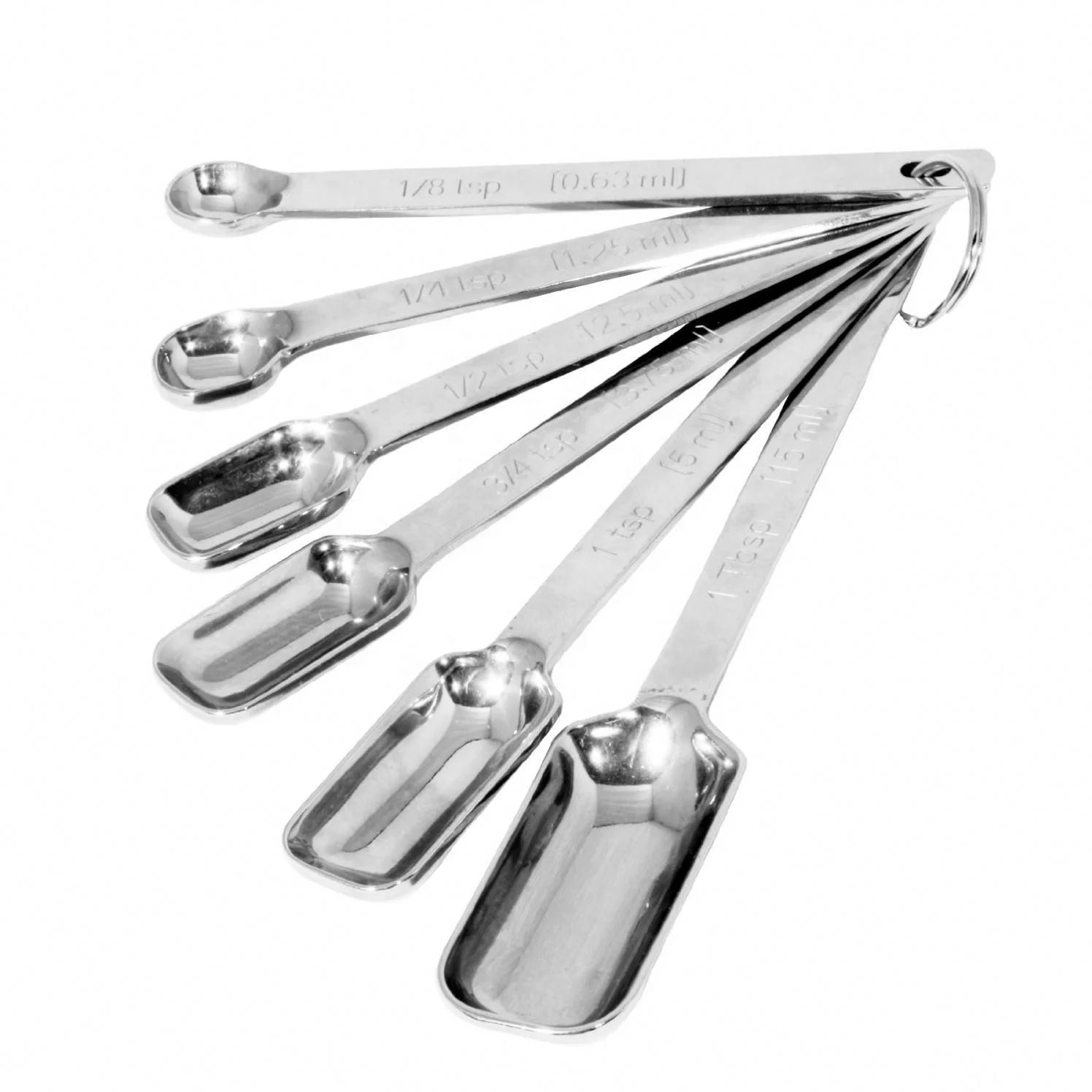 Kitchen Baking Tool Stainless Steel Rectangular Measuring Spoon 6 Piece/set Seasoning Scale Combination Spoon