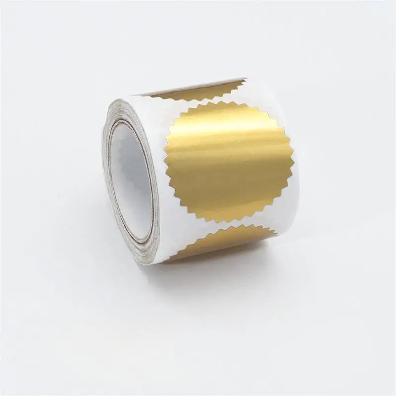 250 Stickers/Roll 50MM Blank Gold Foil Labels Round Adhesive Circle Stickers for Embossing Stamp