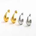 Joolim PVD Gold Plated Hoop Earring Crescent Cambered Surface Hollow Stainless Steel Earring High End Costume Jewelry