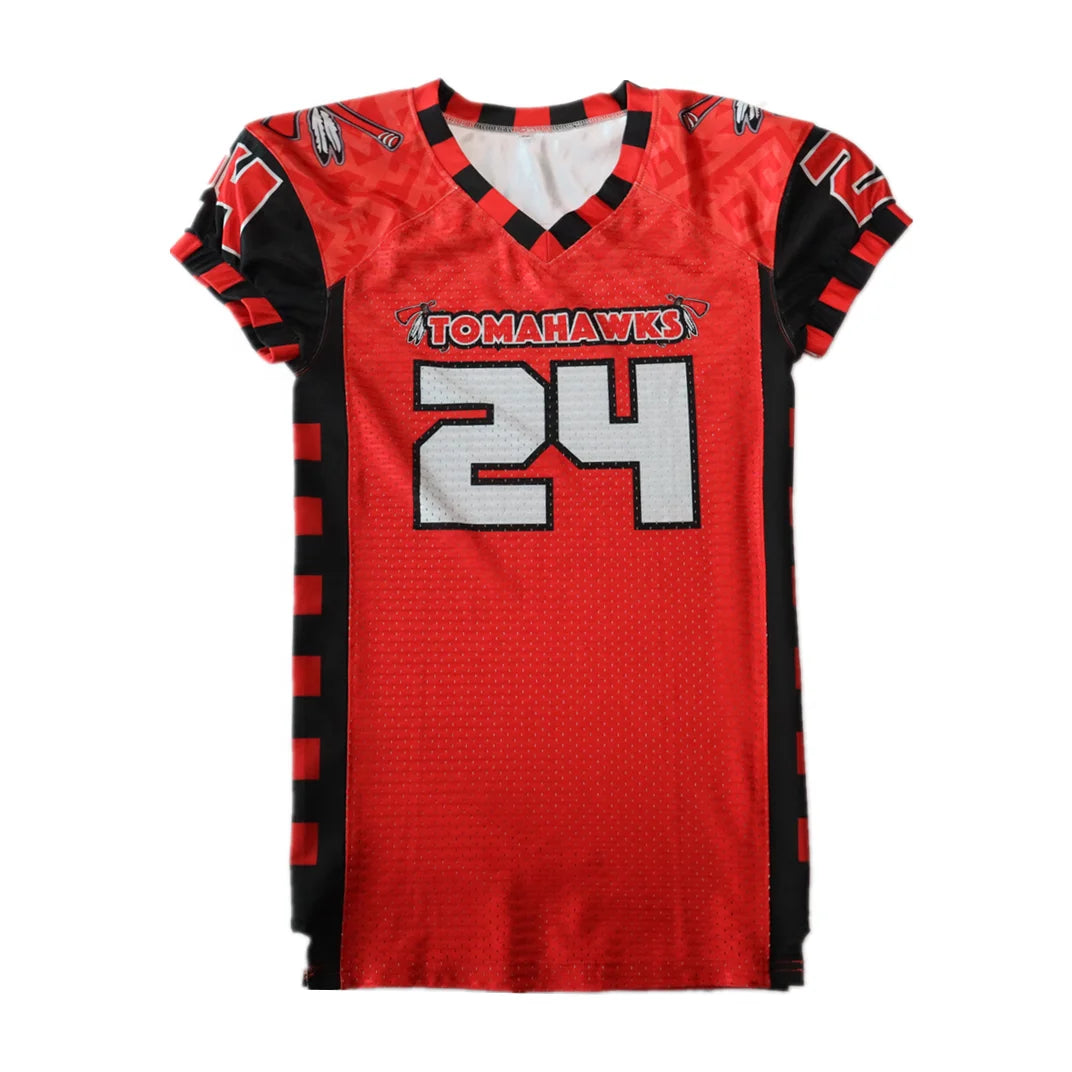 Sublimated Custom Breathable Plus Size Mens American Football Jersey Wear Sports Touch Football Shirt Wholesale