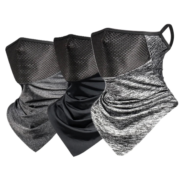 Summer Ice Silk Half Face Mask Breathable Neck Gaiter with UV Protection Windproof for Outdoor Ski Cycling Unisex with Ear Loop