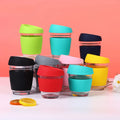 New Arrivals Customizable Sublimation Multicolor Insulated Drink Water Vacuum Coffee Glass Cups With Lid and Silica Gel