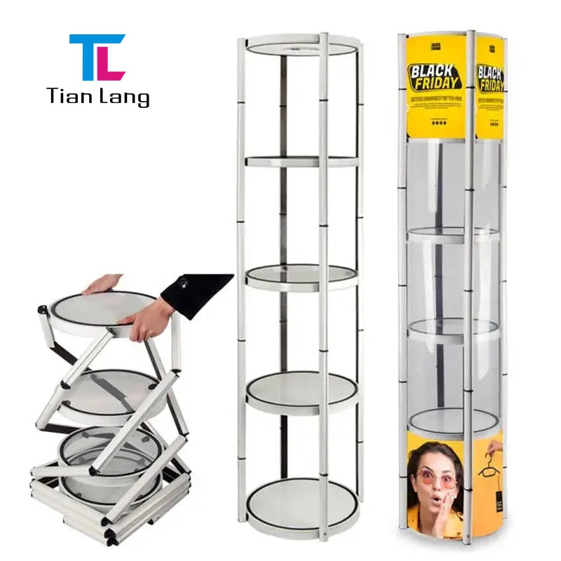 TianLang Promotional Acrylic Rotating Counter Retail Store Modern Showcase