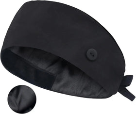 Scrub Caps Women Bouffant Scrub Hats Caps Nurses Adjustable Working Cap Ponytail Pouch Tie Back Hats