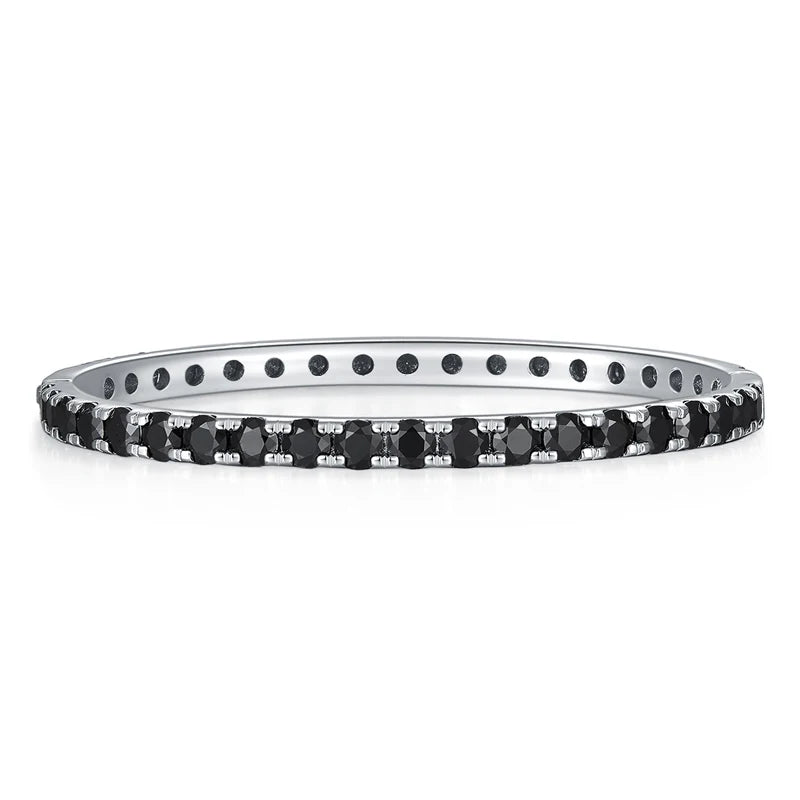 Moissanite Bangle Pass Diamond Tester 925 Solid Silver Black Moissanite Diamond 4mm Fashion Jewelry Bracelets Bangles
