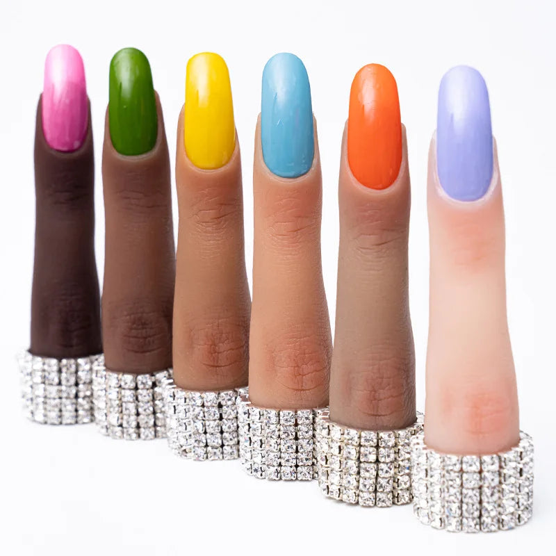 With Joints Bendable Silicone Hand for Nails DIY for Training Accessories Nail Silicone Practice Finger Model Tool