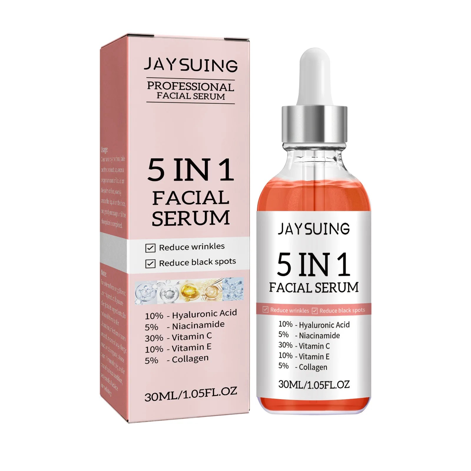 Jayswing Wholesale Moisturizing Wrinkle Resisting Firming Spotless 5 in 1 Face Essence 30ml