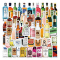 50Pcs Cartoon Beer Champagne Stickers Decorative Label for Luggage Laptop Guitar Notebook Skateboard Vinyl Waterproof Sticker
