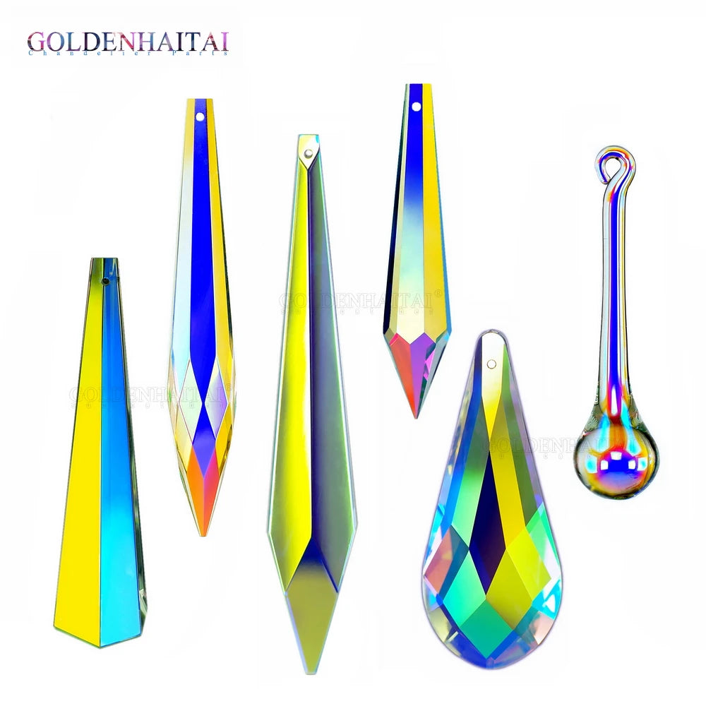 Icicle Drop Crystal Chandelier Prism Ornament Pendant Sun Catcher Rainbow Maker for Window Decoration 7803 GOLDENHAITAI